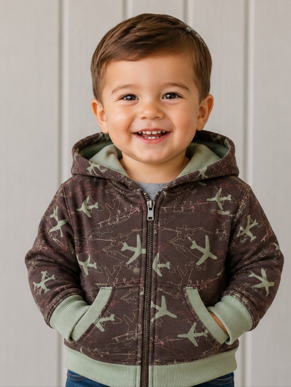 18-24 Boys Airplane Hoodie Jacket